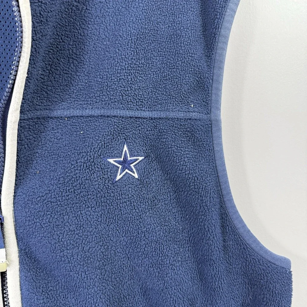 Dallas Cowboys Jacket Mens Medium Blue NFL Football Nike Fleece Zip Vest